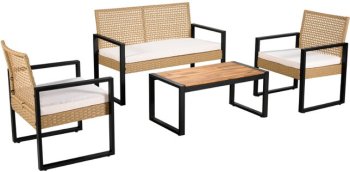 Комплект садовой мебели Дейзи стол, 2 кресла, диван бежевый