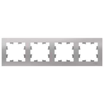 Рамка Schneider Electric AtlasDesign 4 поста, цвет алюминий, арт. ATN000304