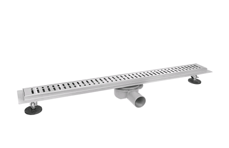 Трап линейный прямой  800х70х50мм хром