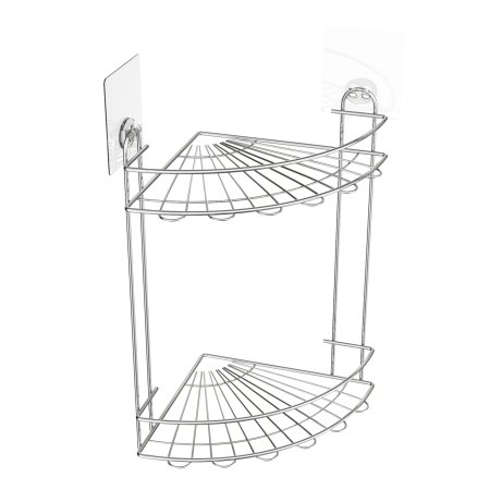 Полка для ванной 2 ярусная угловая Lite цвет хром