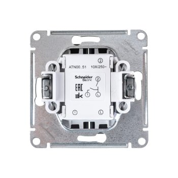 Выключатель встраиваемый Schneider Electric AtlasDesign 2 кл. грифель, без подсветки, арт. ATN000751