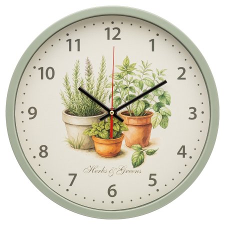Часы настенные  Травы Ø30см цвет оливковый