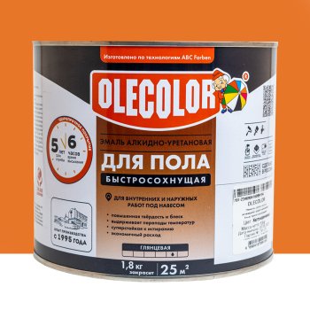 Эмаль ABC-Farben Olecolor для полов золотистая 1,8 л высокоглянцевая