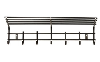 Вешалка настенная 7 крючков с полкой цвет черный