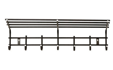 Вешалка настенная 7 крючков с полкой цвет черный