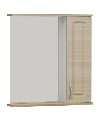 Шкаф-зеркало подвесной Классик 70х65х13см светлая лиственница