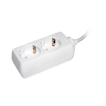 Удлинитель бытовой ЭРА 2 розетки без выключателя с заземлением 5 м 10А белый IP20