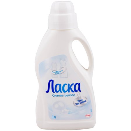 Гель для стирки белья Ласка Сияние белого 1л для белого белья для всех типов стирки