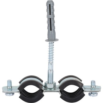 Хомут с дюбелем и шурупом STOUT d1/2" 1 шт цвет хром Хомут с дюбелем и шурупом STOUT d1/2" 1 шт цвет хром