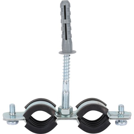 Хомут с дюбелем и шурупом STOUT d1/2" 1 шт цвет хром