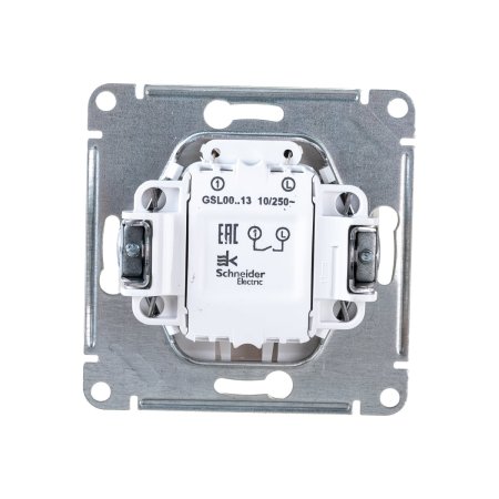 Выключатель встраиваемый Schneider Electric Glossa 1 кл. перламутр, с подсветкой, арт. GSL000613