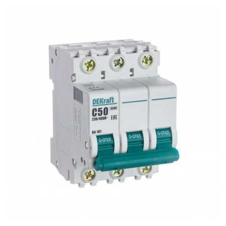 Автоматический выключатель Dekraft ВА-101 3P 50А хар-ка C 4,5кА арт.11083DEK