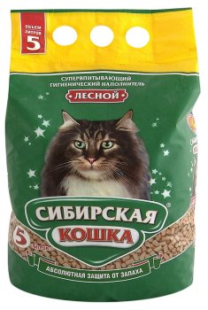 Наполнитель древесный Сибирская кошка Лесной 5л
