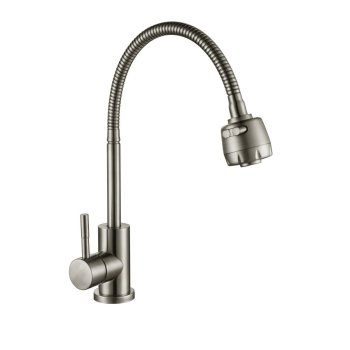 Смеситель для кухни одноручный с гибким изливом АНТЕЙ Булат   цвет сатин Смеситель для кухни одноручный с гибким изливом АНТЕЙ Булат   цвет сатин