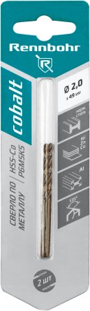 Сверло по металлу RENNBOHR 668020 2 мм 49 мм 2 шт