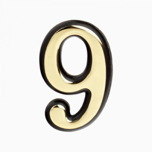 Цифра дверная №9 золото пластик