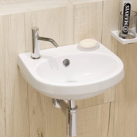 Раковина Sanita Лада фарфор 365мм полукруглая цвет белый