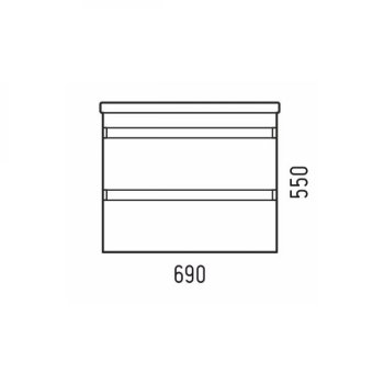 Тумба подвесная Сэнди 55х70х44см цвет хромикс белый
