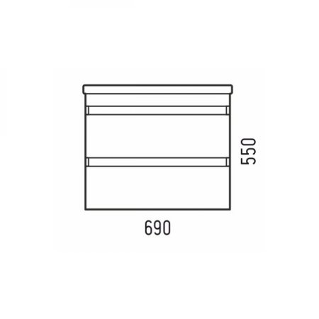 Тумба подвесная Сэнди 55х70х44см цвет хромикс белый