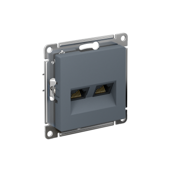 Розетка компьютерная двойная Schneider Electric AtlasDesign цвет грифель, арт. ATN000785