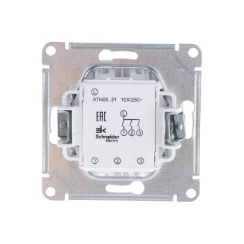 Выключатель встраиваемый Schneider Electric AtlasDesign 3 кл. белый, без подсветки, арт. ATN000131