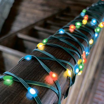 Гирлянда для дома роса Полоса 10м мультиколор 100 LED ламп зеленый провод