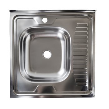 Мойка накладная ECO 600.600 L нержавеющая сталь 60х60х12см Серый металлик Мойка накладная ECO 600.600 L нержавеющая сталь 60х60х12см Серый металлик