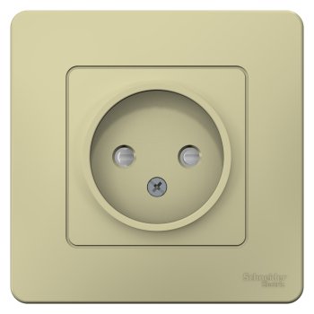 Розетка силовая одноместная встраиваемая Schneider Electric Blanca без заземления, цвет бежeвый, арт. BLNRS000117