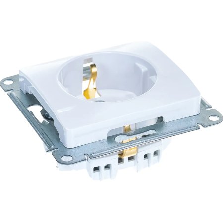 Розетка силовая одноместная встраиваемая Schneider Electric Glossa с заземлением, цвет белый, арт. GSL000143