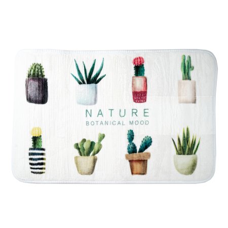 Коврик для ванной комнаты Кактусы 45хцвет белый