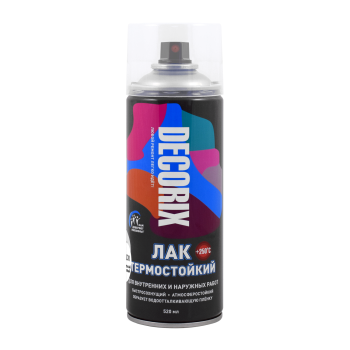 Лак аэрозольный Decorix термостойкий бесцветный 520 мл глянцевый
