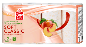 Бумага туалетная Fine Line Soft Classic 8шт