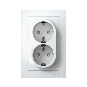 Розетка силовая двойная встраиваемая Schneider Electric AtlasDesign с заземлением, цвет лотос, арт. ATN001326