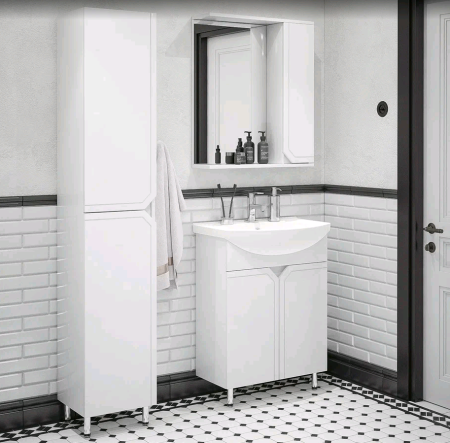 Пенал напольный Сириус 187х35х29см белый