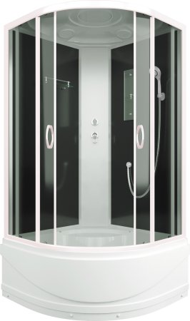 Кабина душевая ERLIT высокий поддон 90х90х215см затемненное стекло