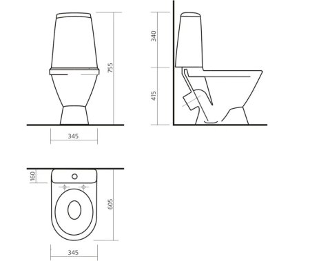 Унитаз-компакт Sanita Самара Лада Эконом напольный  выпуск косой