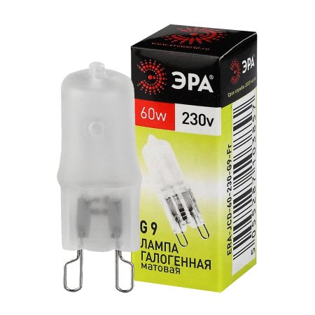 Лампа галогенная ЭРА G9 60Вт 3000К теплый белый капсула