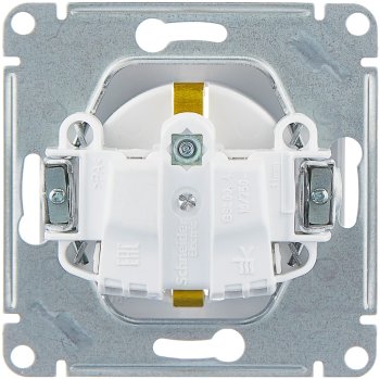 Розетка силовая одноместная встраиваемая Schneider Electric AtlasDesign с заземлением, цвет белый, арт. ATN000145