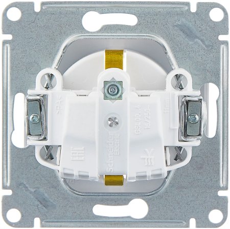 Розетка силовая одноместная встраиваемая Schneider Electric AtlasDesign с заземлением, цвет белый, арт. ATN000145