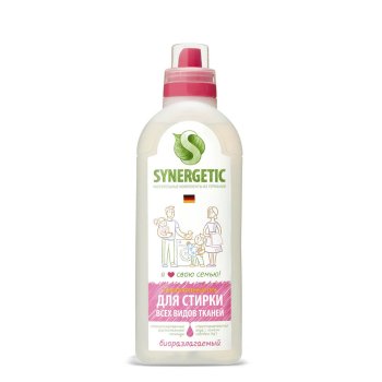 Гель для стирки белья Synergetic Гипоалергенный 1л для цветного белья для всех типов стирки