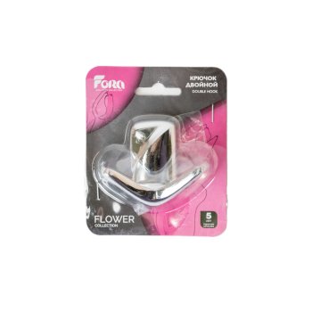 Крючок двойной FLOWER цвет хром