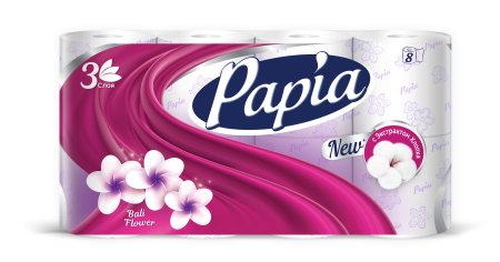 Бумага туалетная Papia Bali Flowers 8шт