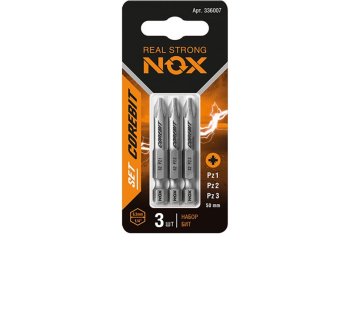 Набор бит NOX PZ1/PZ2/PZ3 50мм 1/4 (тип Е) 3шт