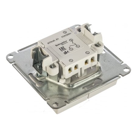 Выключатель встраиваемый Schneider Electric AtlasDesign 2 кл. белый, без подсветки, арт. ATN000151