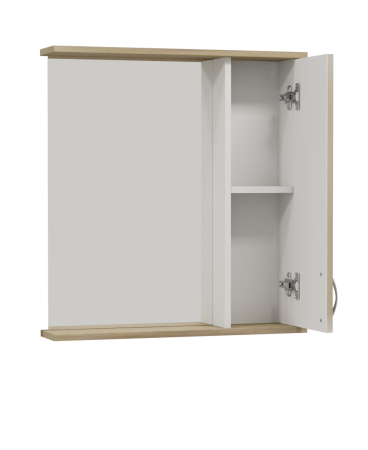 Шкаф-зеркало подвесной Классик 70х65х13см светлая лиственница