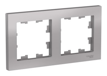 Рамка Schneider Electric AtlasDesign 2 поста, цвет алюминий, арт. ATN000302