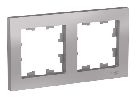 Рамка Schneider Electric AtlasDesign 2 поста, цвет алюминий, арт. ATN000302