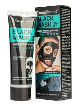 Маска-пленка для лица Compliment Black Mask Hualuron для всех типов кожи универсальный