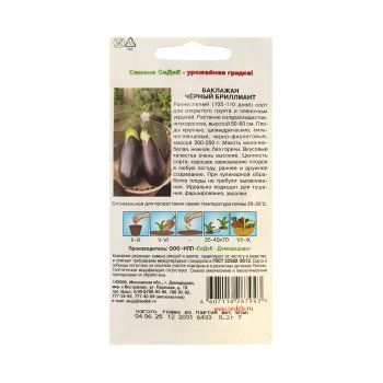 Семена баклажана Черный бриллиант Седек