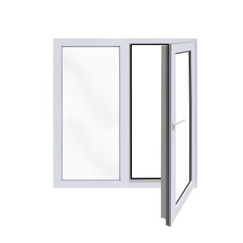 Окно ПВХ двустворчатое 1000х1160 мм однокамерное KBE Сибирь Окно ПВХ двустворчатое 1000х1160 мм однокамерное KBE Сибирь